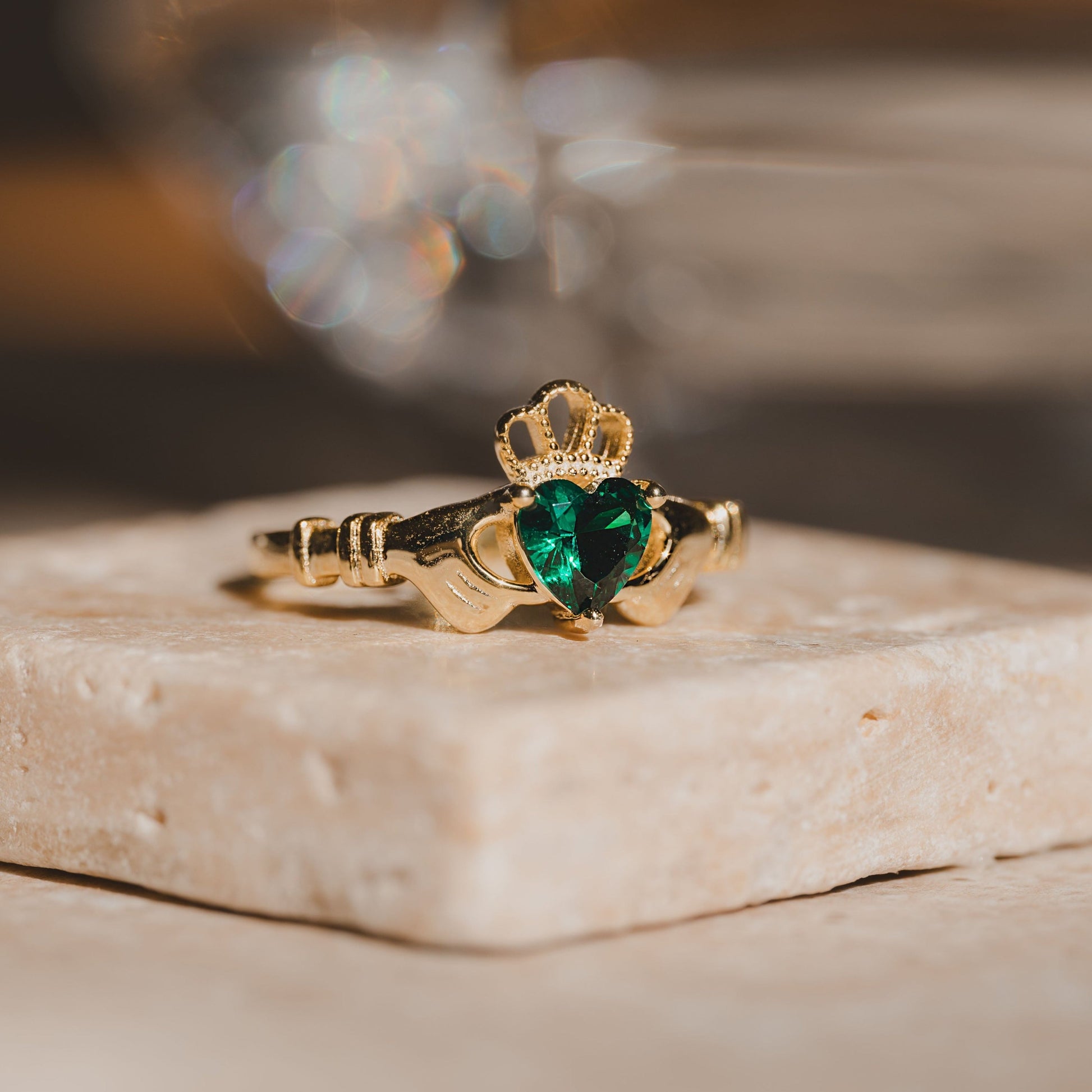 Emerald Claddagh Ring